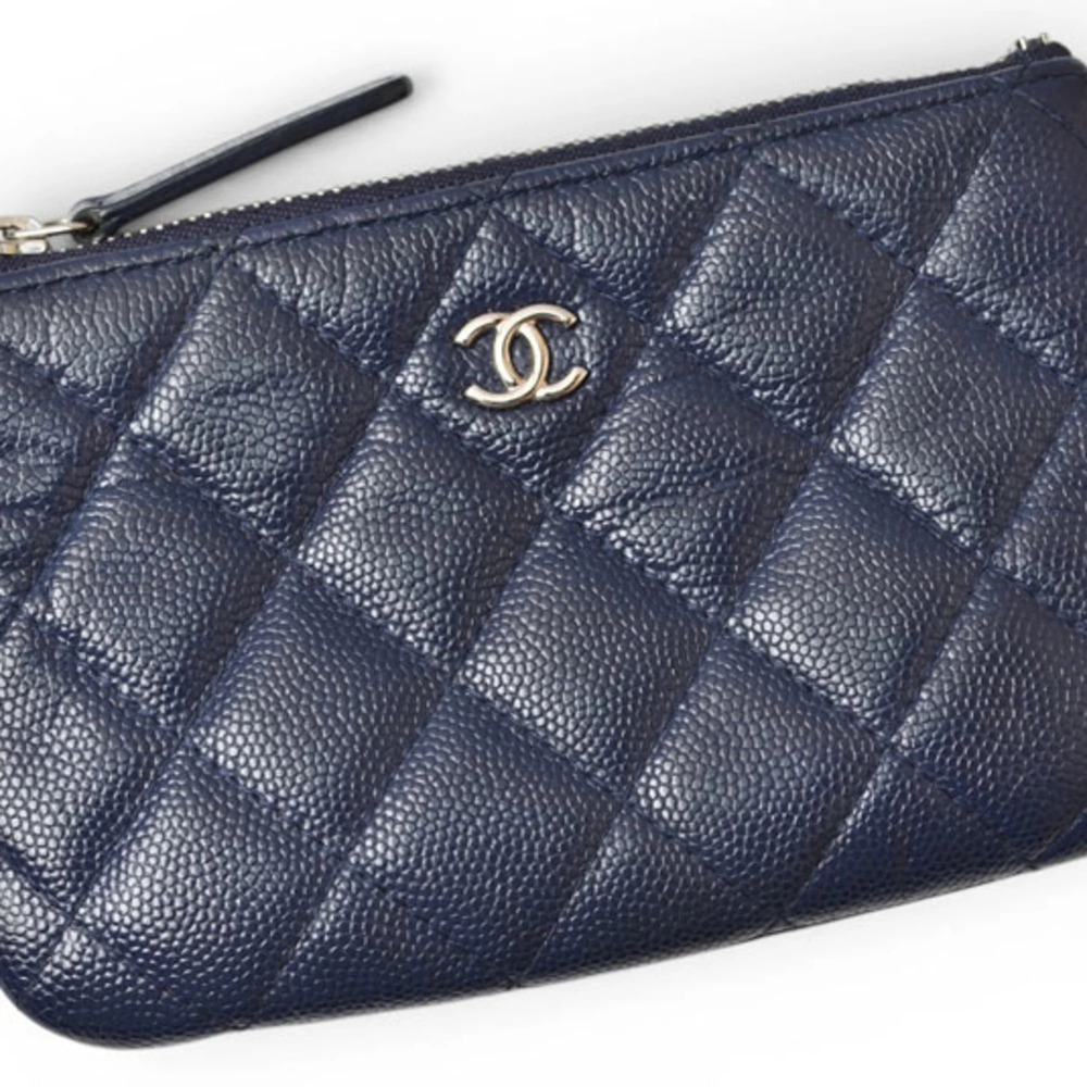 Chanel pouch, CHANEL Classic Pouch, Matelassé, Caviar Skin, Navy